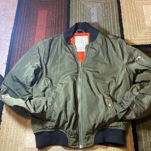 Angel Kiss Los Angeles Olive Green Bomber Jacket Size Small